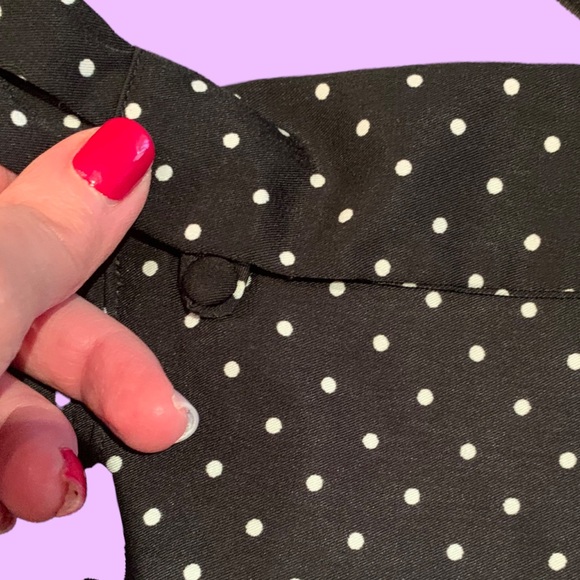 Icone Long sleeve blouse polka dot black crisp - NWOT - Picture 5 of 10